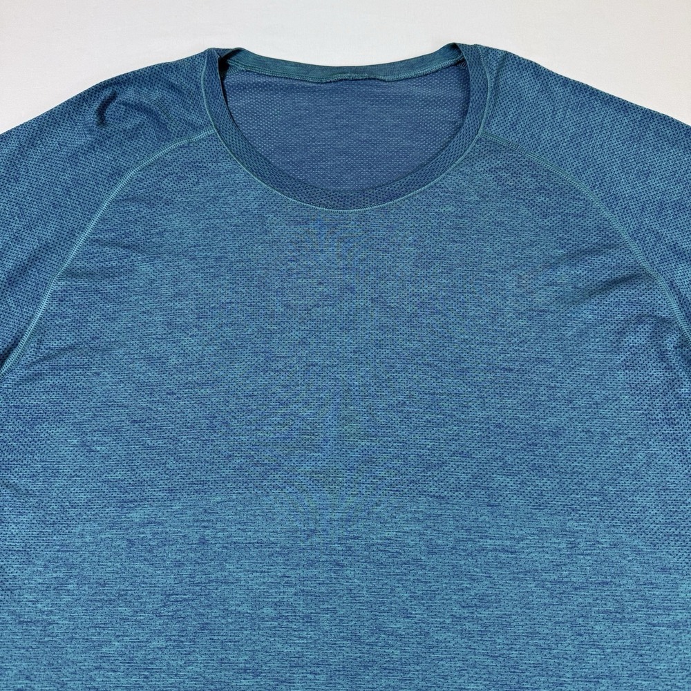Lululemon Shirt Mens XXL Teal Metal Vent Tech Long‎ Sleeve Performance Training - Picture 2 of 16